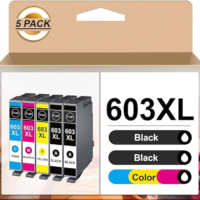 Πακέτο Συμβατών Μελανιών για Epson T603XL, C13T03A64010 17ml Πολλαπλό (Color) / Μαύρο 5τμχ