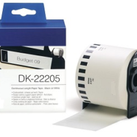 DK-22205 (DK22205) Συμβατές Αυτοκόλλητες Ετικέτες 62x30.48m για Εκτυπωτή Ετικετών BROTHER σε Λευκό Χρώμα